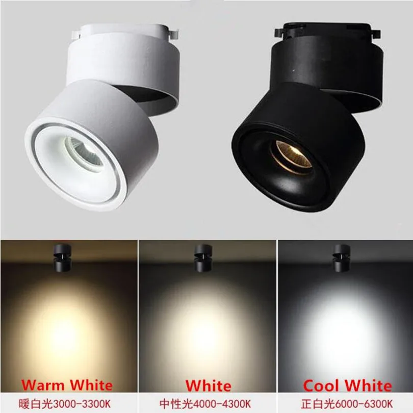 

LED Track Light COB 15W 20W 3 Wires 1 phase LED Rail Spot Light Dimmable AC110V 220V for Cloth Shoes Shops Stores Lighting