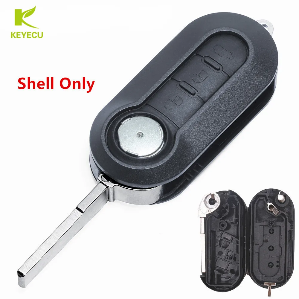 

KEYECU Replacement New 3B Remote Flip Key Case Shell for Fiat 500 Panda Punto Bravo DOBLO GRANDE PUNTO for LANCIA Y DELTA MUSA