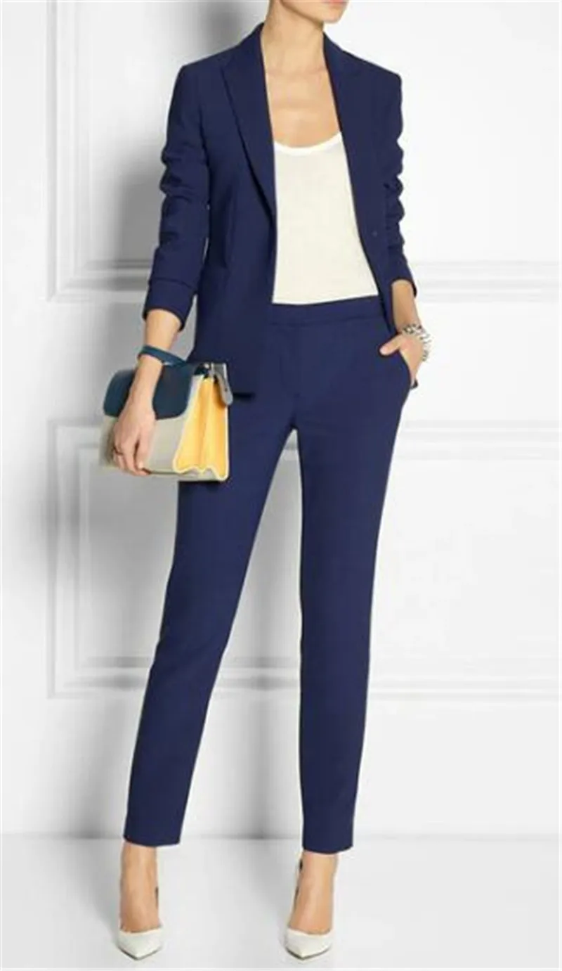 

Navy Women Spring Suits Business Women PantSuit Office Suits Formal Female Work Wear Summer 2 Pieces for Female Custom Made