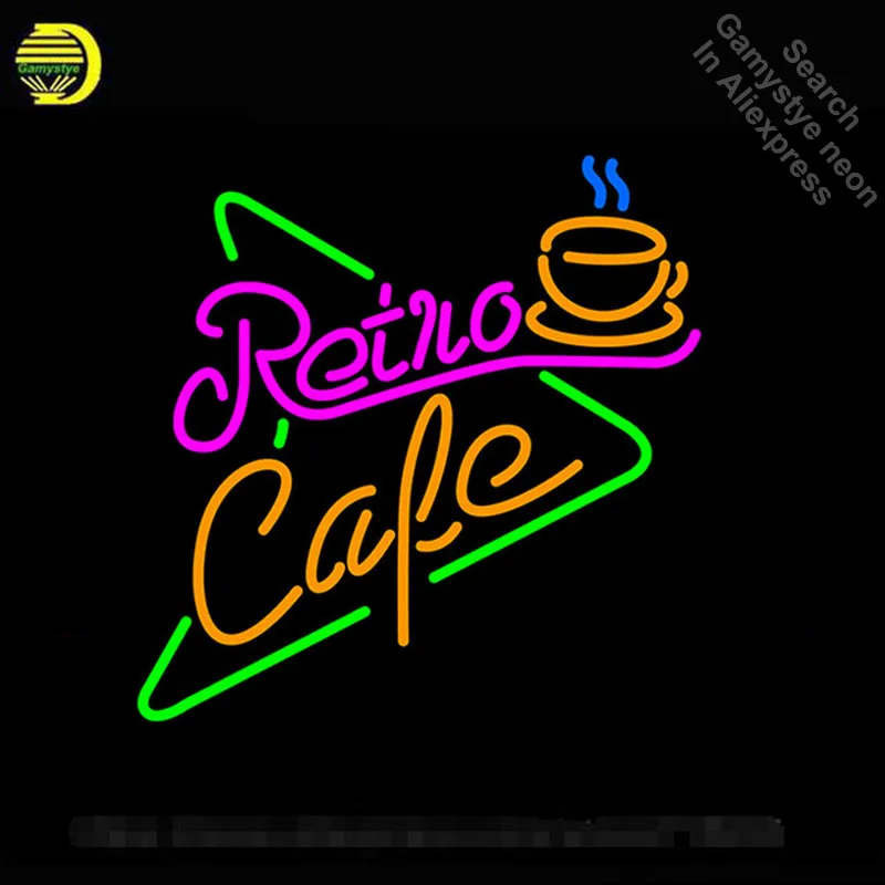 

Retro Cafe Neon Sign Coffee Neon Light Sign Handmade Neon Bulb Light Glass Tube Free Design Lamp Decoration Room Cafe Bar Wall