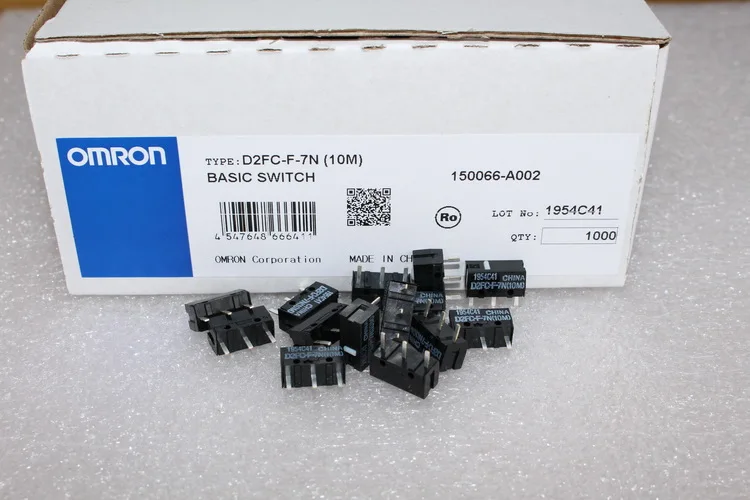 10pcs/pack 100% original Omron mouse micro switch D2FC-F-7N (10M) for Logitech G9 G9X g500 Microsoft dedicated button and others