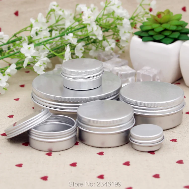 

50g 100g 50pcs/lot DIY Cosmetic Cream Container, Empty Aluminum Jar for Medical Ointment, Metal Aluminum Cosmetic Box