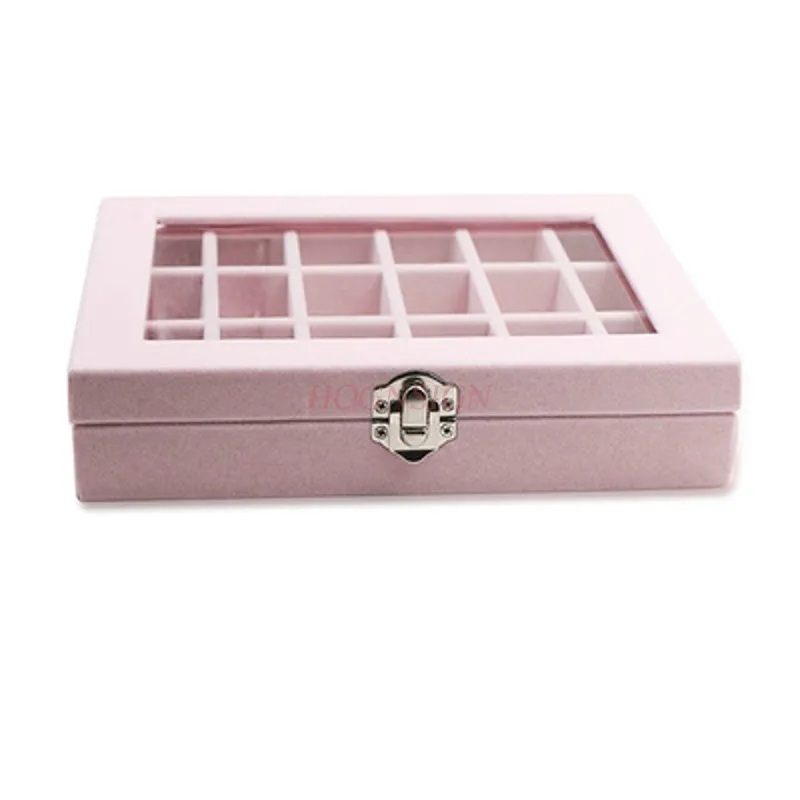 Nail Tools Pink Manicure Suede Jewelry Box Korean Jewelry Storage Box Simple Princess Girl Heart Sale