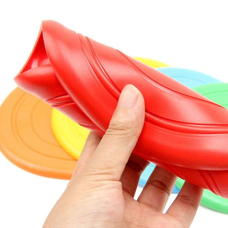 Soft Dog Flying Disc Resistant Chew Rubber Pet Dog Training Flying Saucer 7 Colors Dog Interactive Toys