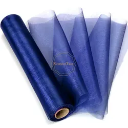 25M x 29CM Navy Blue Sheer Organza Roll Fabric DIY Wedding Party Chair Sashes Bows Table Runner Swag Decor