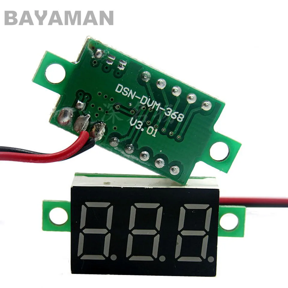 2pc 2-Line Mini Digital Voltmeter LED Panel Voltage Meters 3- Digital Display for DIY RC Multicopter Drones