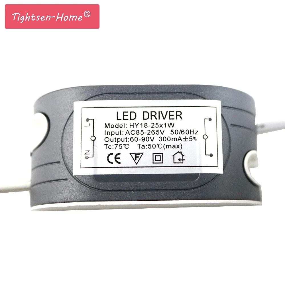 

300mA (18-25)x1W LED External Driver DC 60V ~ 90V Led Driver 18W 20W 21W 22W 23W 24W 25W Power Supply AC 110V 220V for LED light