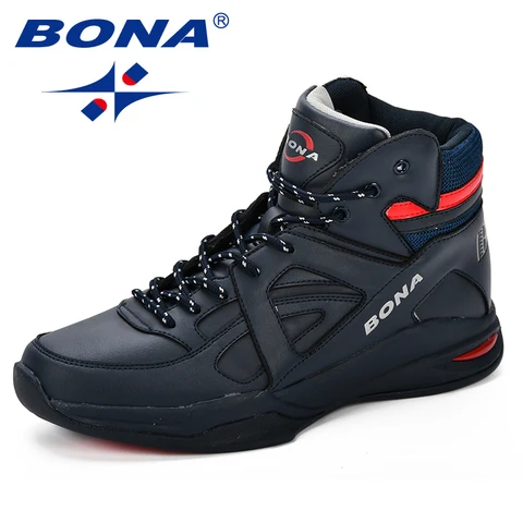 Мужская обувь для баскетбола BONA Basket, уличная спортивная обувь на плоской подошве с высоким берцем, удобные кроссовки