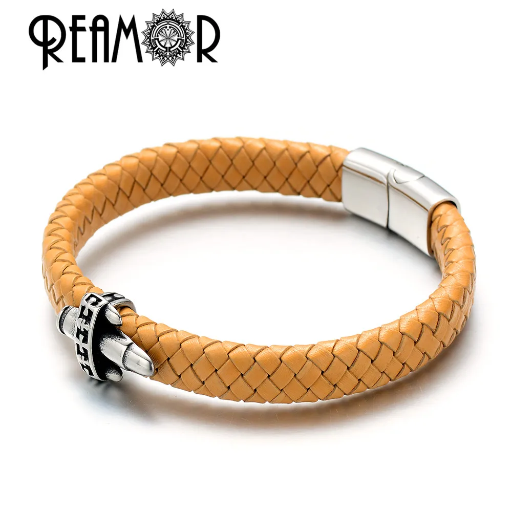 REAMOR 1m/lot Genuine Leather Rope 10*5mm Flat Leather Cord  For Jewelry Making Bracelet