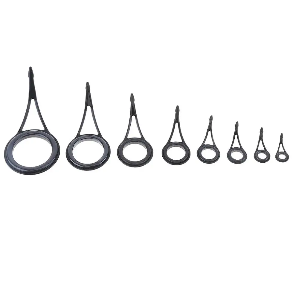 8pcs/lot Mixed Size Fishing Rod Guide Set Tip Strong Line Rings Fishing Rod Guide Tip Top Repair Kit