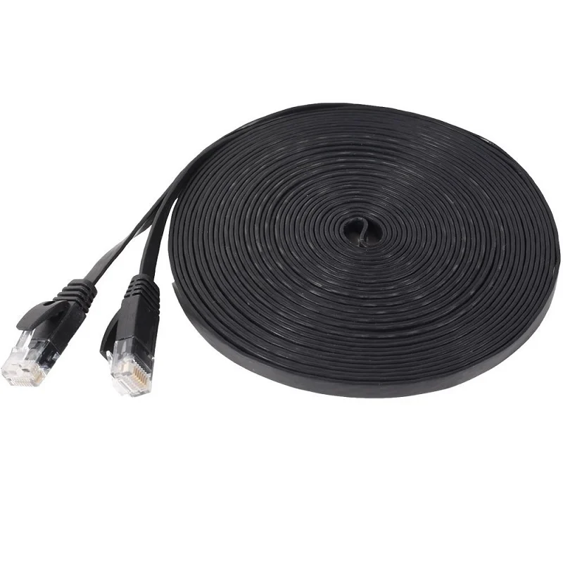 Branco liso do cabo 100ft dos ethernet do gato 6 com cabo de rede dos grampos de cabo cabo rápido do remendo dos ethernet com conectores rj45 snagless 30m