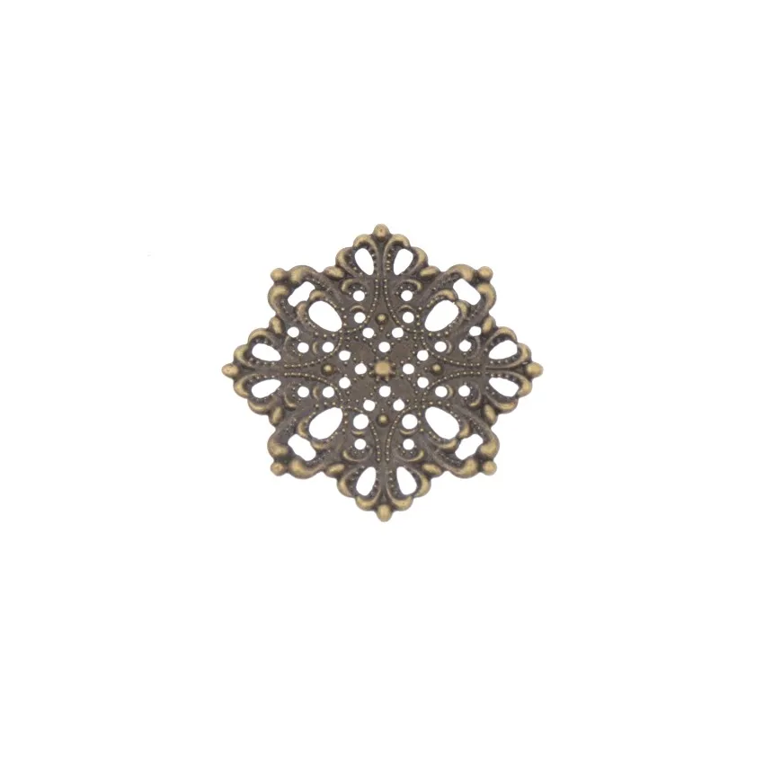 Free shipping 20Pcs Bronze/White K/Gold Metal Flowers Filigree Wraps Connectors Metal Crafts Decoration DIY Findings 44*44mm