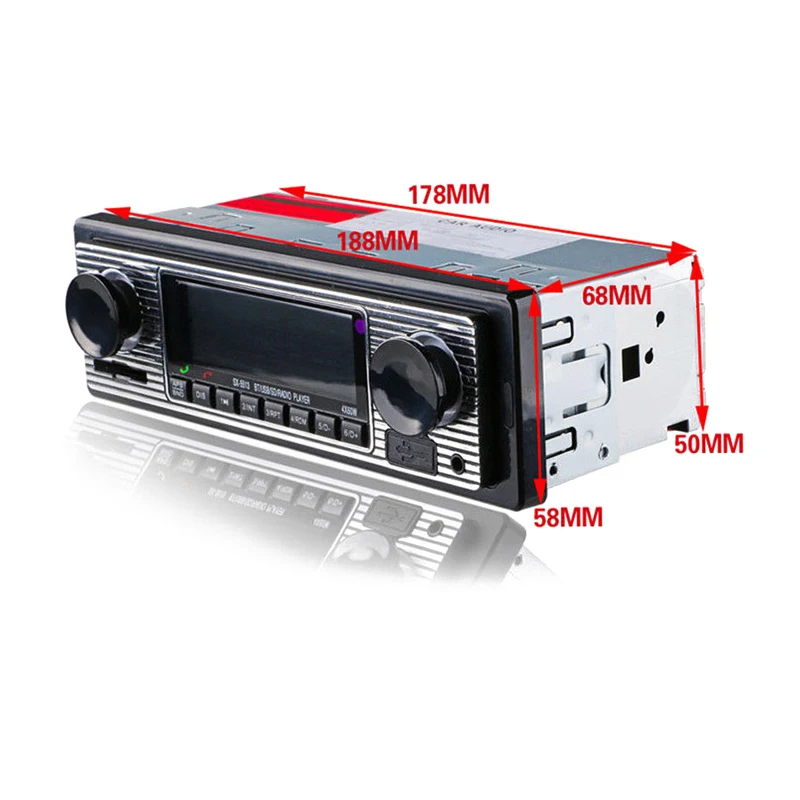 Bluetooth 12V Car Radio MP3 Player Stereo USB AUX Classic Car Stereo Audio with Remote Control FM Radio Receiver