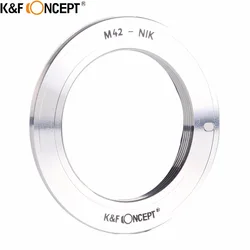 K&F CONCEPT Camera Lens Mount Adapter Ring for M42 Screw Mount Lens fit for Nikon Camera Body Full Manual Control