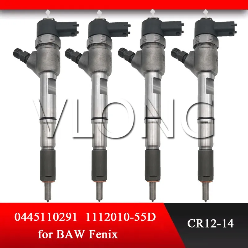 

4PCS Genuine New Diesel Engine Parts 0445110434 Auto Accessory Injector Fuel System Injectors BAW Fenix FAW 4DF EU3 0445 110 434