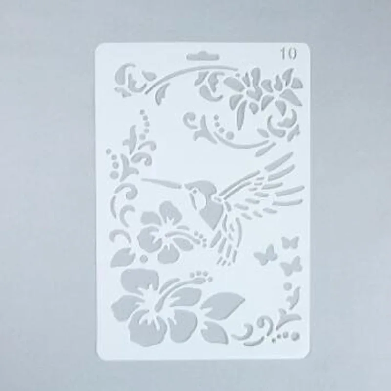 Stencil Flower Hummingbird Layering Plastic Stencils Template Wall Scrapbooking Painting Photo Album Decor Embossing Paper Card