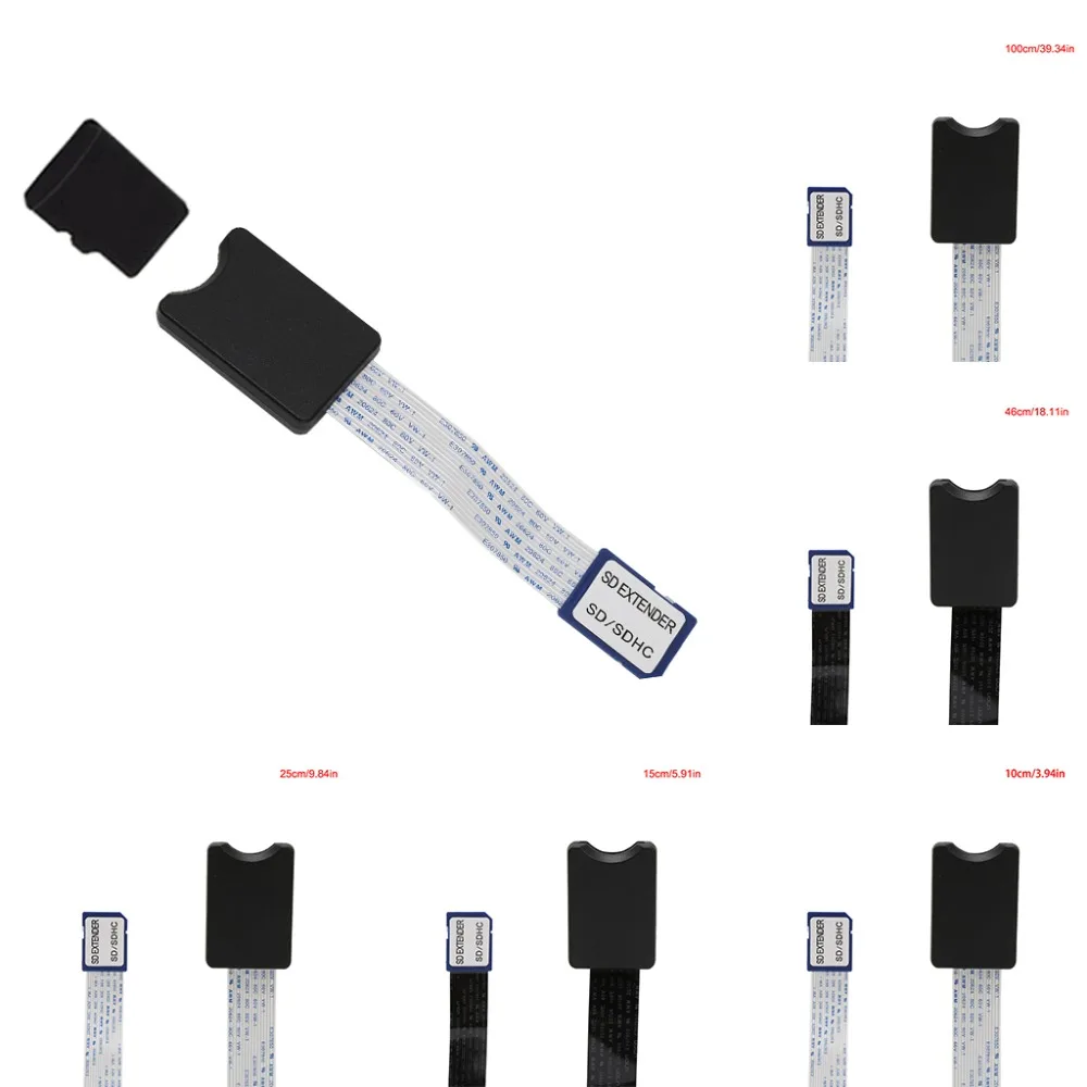 SD Male To SD Female SDHC SDXC Card Reader Extension Cable For Phone GPS TV 15cm/25cm