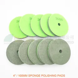 DIATOOL 10 unids 100 MM Esponja Tampones Para Pulir Del Diamante Para Piedra Blanda Mármol Artificial Piedra Suelo de Terrazo de Grano #3000 4 pulgadas