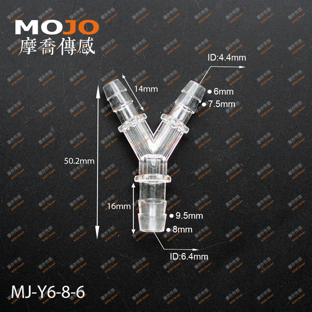 2020 Free shipping MJ-Y6-8-6 Reducing type Y shape 3 way water pipe adapter(100pcs/lots)