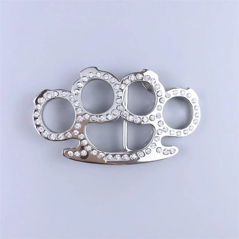 New Bright Silver 3D Cut Out Rhinestones Belt Buckle also Stock in US BUCKLE-T030