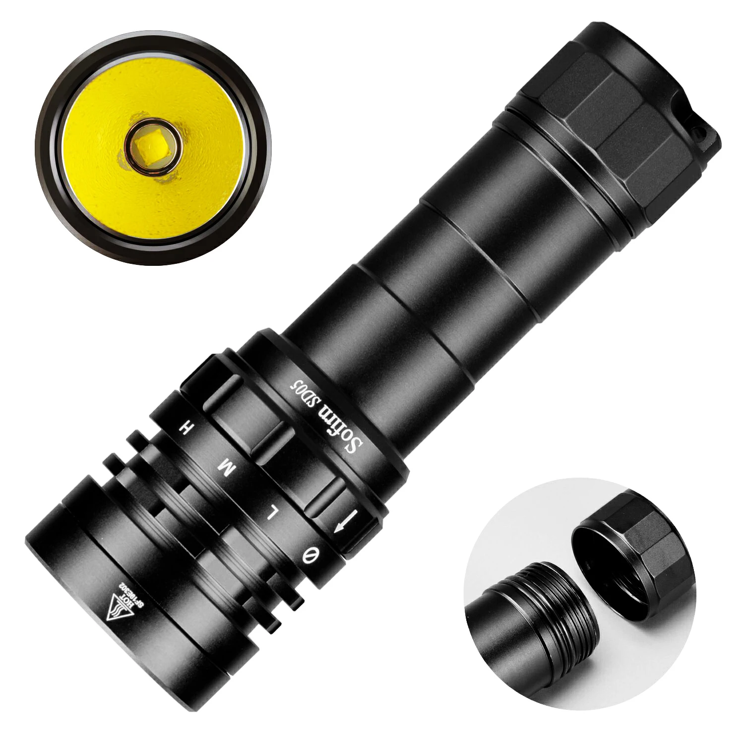 SOFIRN SD05 Scuba Diving Flashlight XHP50.2 21700 Lantern 3000lm IPX8 Waterproof Magnetic Ring Orange Peel Reflector 18650 Torch