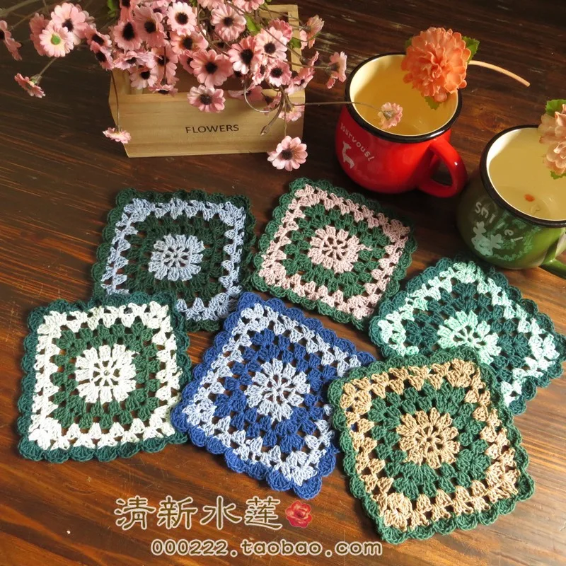 Free shipping  12 pic/lot  cup mat color coasters doilies for wedding decoration colorful felt as home deocr cup pads pot holder