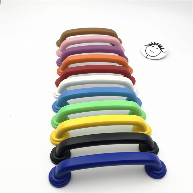 LCH Candy Color 96mm 160mm Rainbow Color Cupboard Handle Zinc Alloy Plastic Surface Treatment Cabinet Knob for Kids/ Children