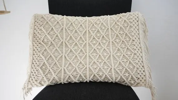 Macrame cushion cover Bohemian throw pillow cover / wedding decorative cushion sham custom size and color