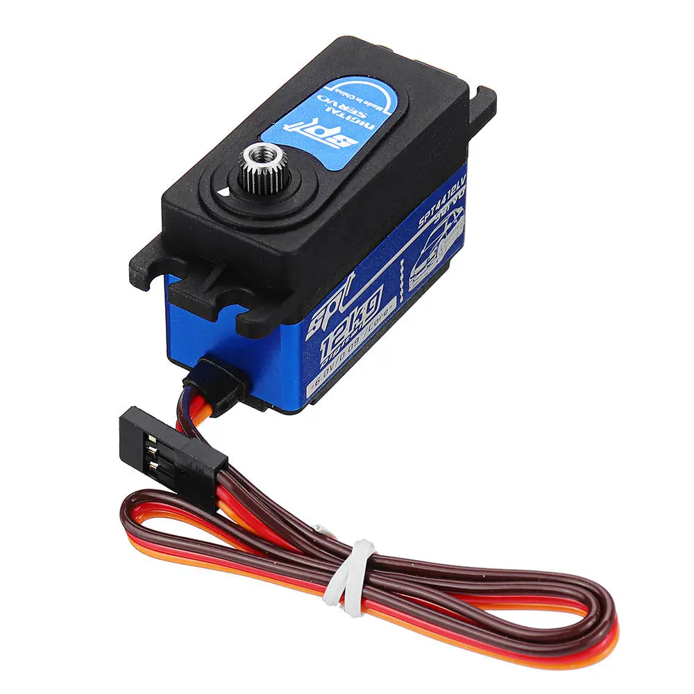 Servo Digital SPT SPT4412LV 12KG, engranaje de Metal de gran Torque, Servo de perfil bajo 1:10, cuerpo corto para coche, Robot, avión y barco RC