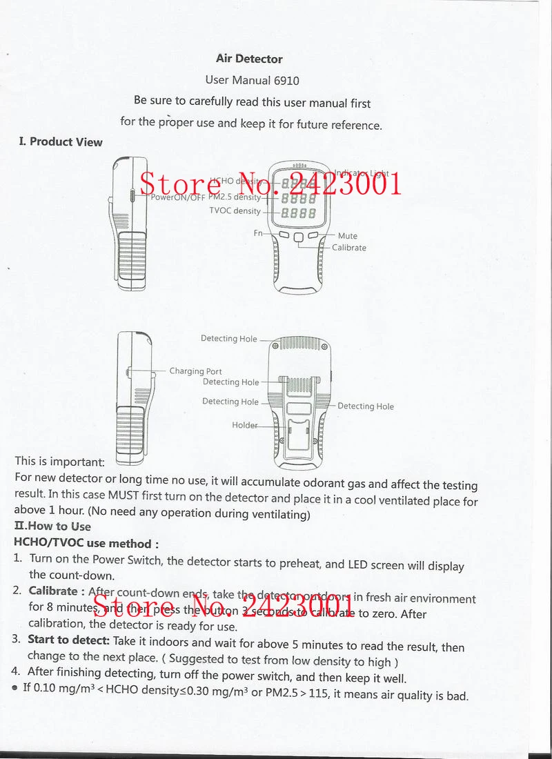 Imagem -04 - Detector de ar Hcho com Bateria de Lítio Recarregável 6-em1 Wp6910 Pm1.0 Pm2.5 Pm10 Metros