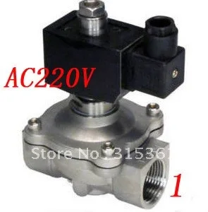 Free Shipping 5PCS/Lot 1'' Stainless Steel Normally Open Water Solenoid Valves Oil Acid VITON AC220V