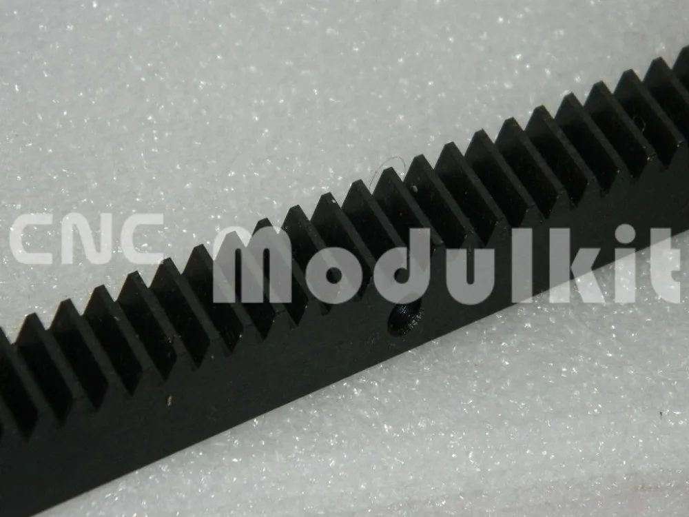 

CNC Plasma Transmission Helical Gear Mod 2 Rack 20 x 20 Right Hand 1000mm 39.37'' Black Oxied 45# Steel Drill Holes CNC Modulkit