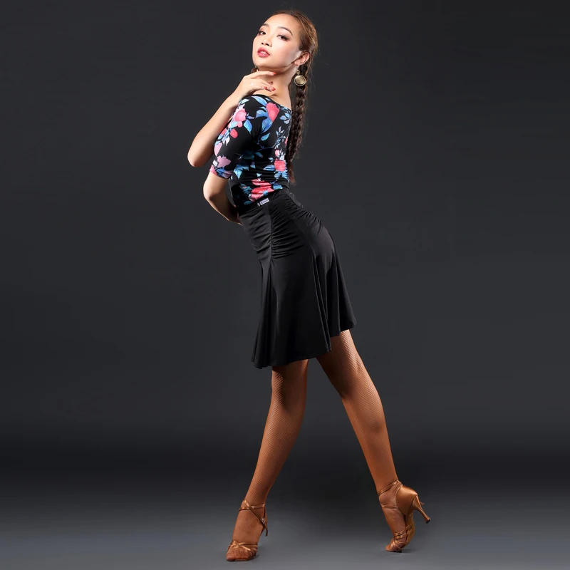 Women Latin Dance Skirt Sexy Latin Dance Competition Dresses Robe Danse Femme Standard Ballroom Dancing Skirts 4colors DQS1986