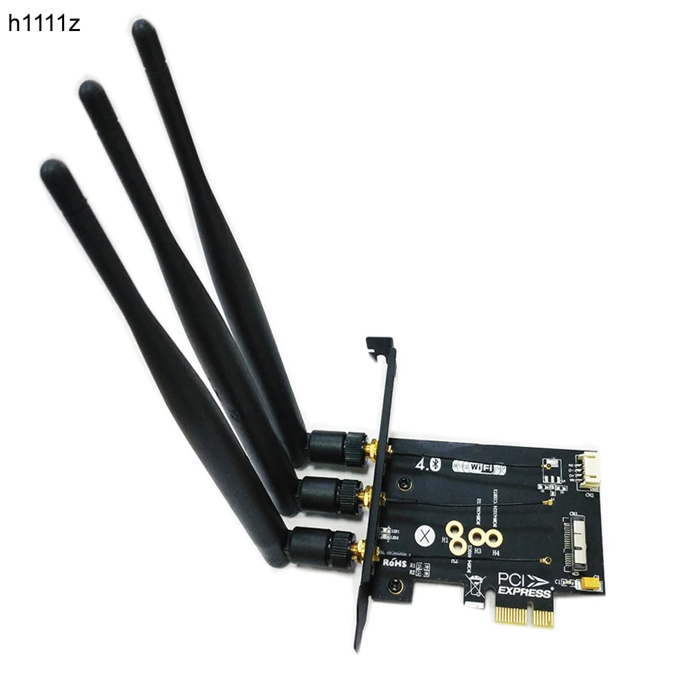 Antennas 802.11+Bluetooth 4.0 Broadcom BCM943602CS BCM94360CS2 Wireless WiFi Card Mini PCI-E to PCI-E 1X Adapter PC WiFi Adapter