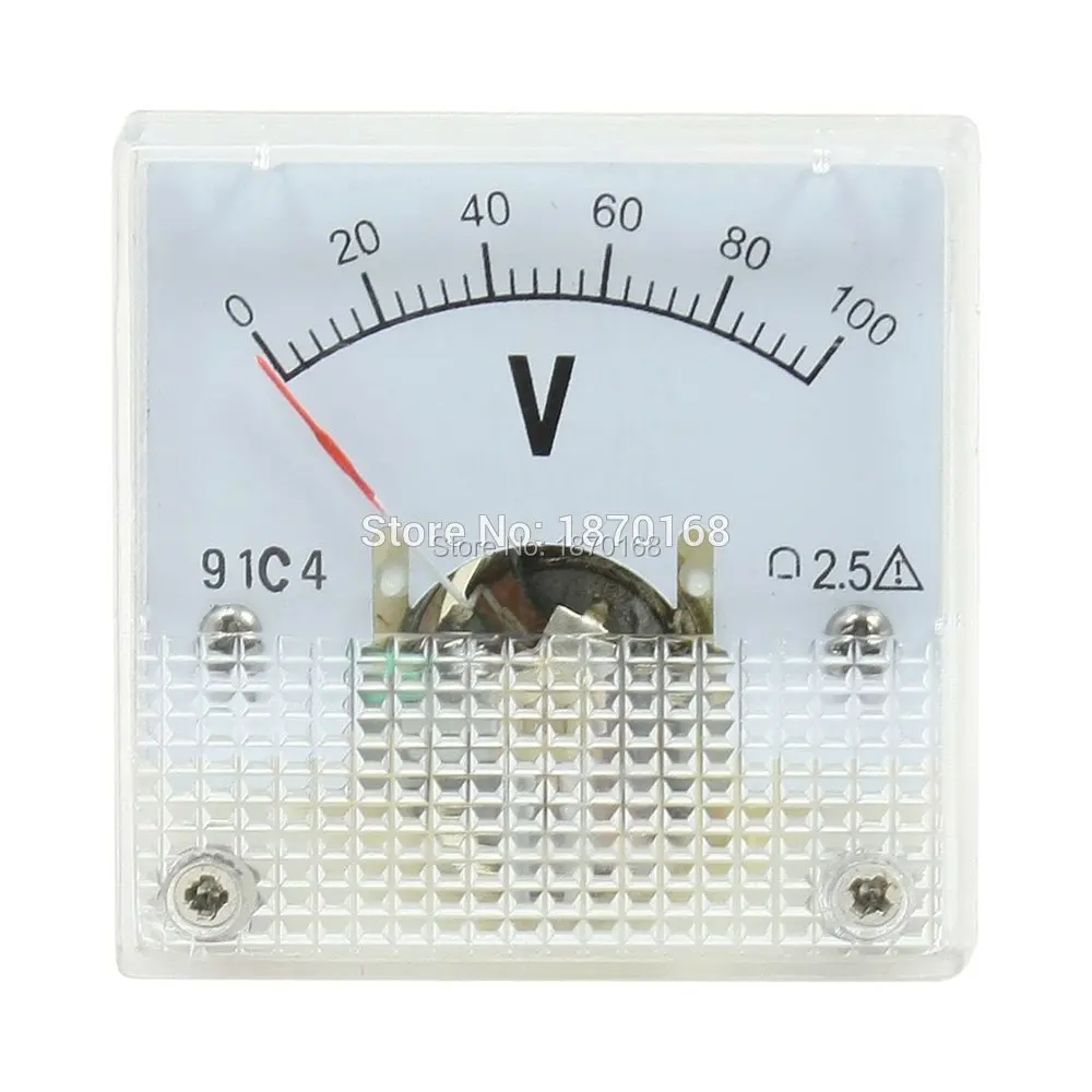 DC 0-100V Dial Panel Meter 91C4 Voltmeter Class 2.5 Accuracy