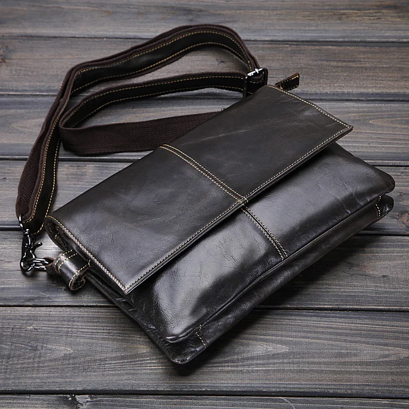 Imagem -04 - Homem Bolsa de Cera Óleo Couro Genuíno Negócios Bolsa do Mensageiro dos Homens Ombro Crossbody Bolsas Delicado Anúncio Luxuoso Maleta Maleta