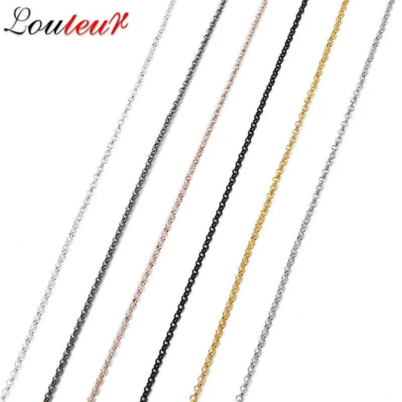10 Yard 2/3mm Metall Eisen Rolo O Link Ketten Groß Kette Gold Farbe für Diy Armband Halsketten, die Entdeckungen Großhandel – Detail 3