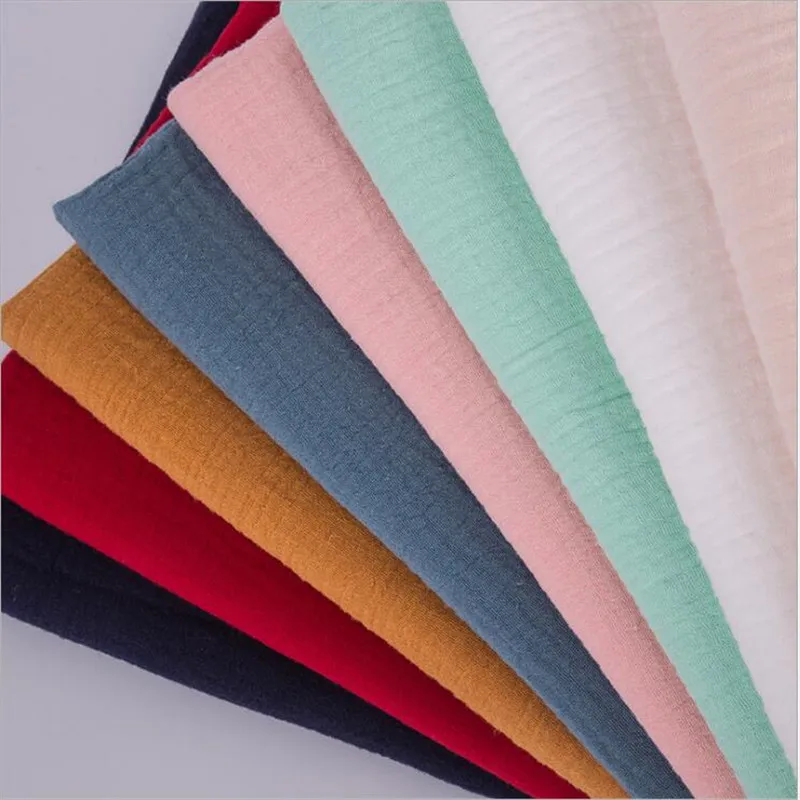 

100% cotton double crepe fabric cotton double layer gauze fabric