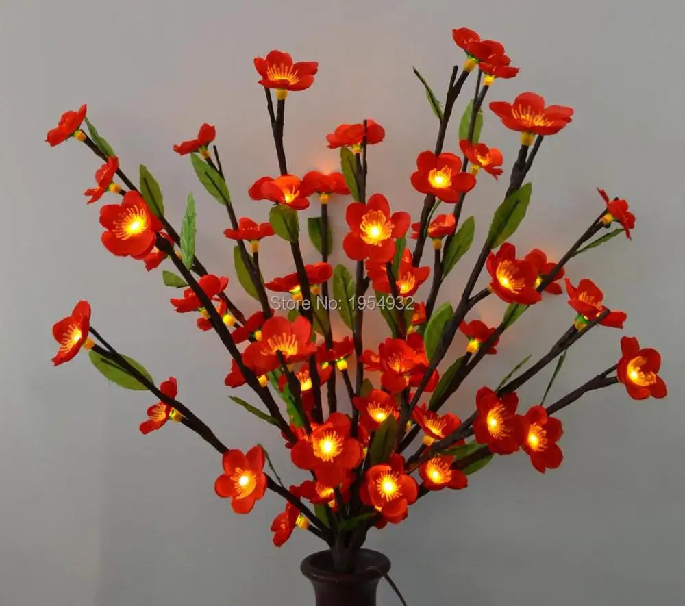 LED Cherry Blossom Branch Light  with Green Leaf 20\