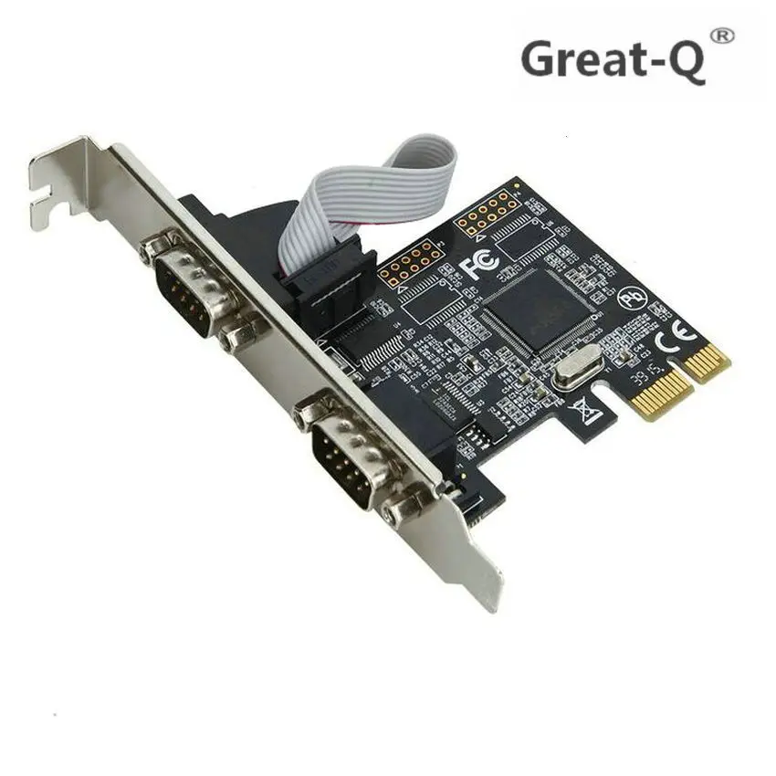 

Great-Q High quality PCI-E PCI Express Dual Serial DB9 RS232 2 Ports Controller PCIE Adapter riser Card