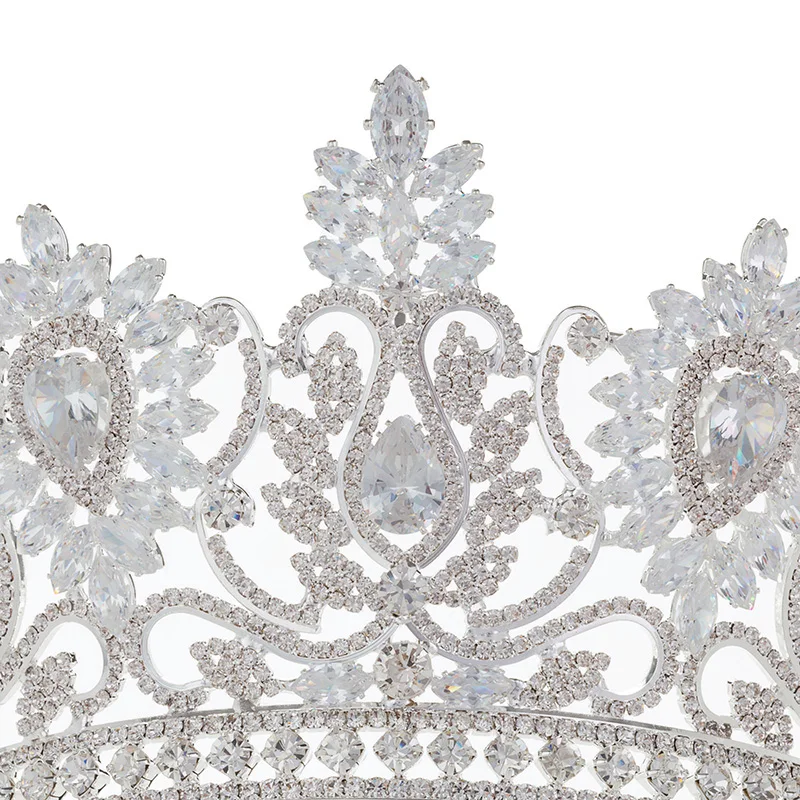 Tiaras And Crowns Wedding Bridal Vintage Pattern Styles High Quality Cubic Ziconia Tiara Women Elegant BC4593 Corona Princesa