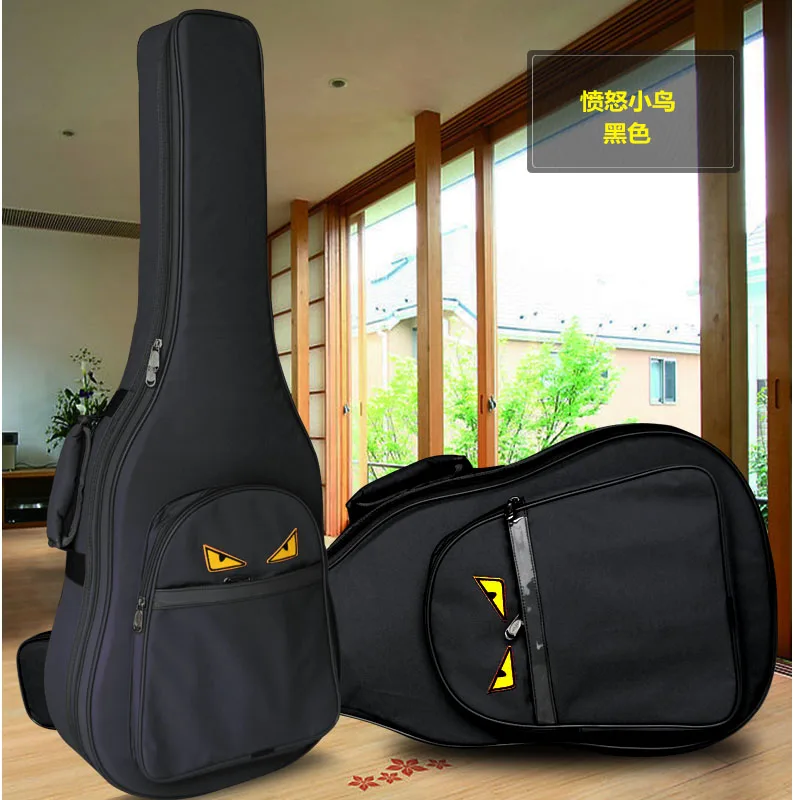 Waterproof thick padded portable 34 36 inches acoustic classical guitar bag soft case gig cover backpack with straps pink black