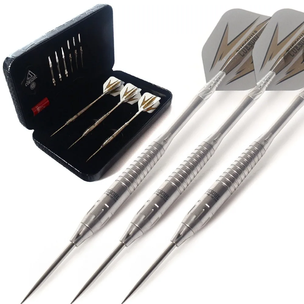 

CUESOUL FIGHTING SOUL 19 Gram 95% Tungsten Conversation Steel Tips Darts With Dart Sharpener,Dart Flight,Dart Shaft