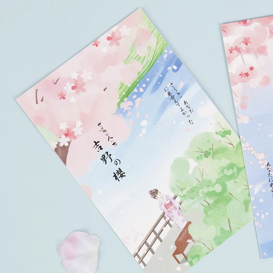 30 Sheets/Set Japanese Cherry Blossom Postcard Greeting Card Birthday Letter Gift Card Message Card