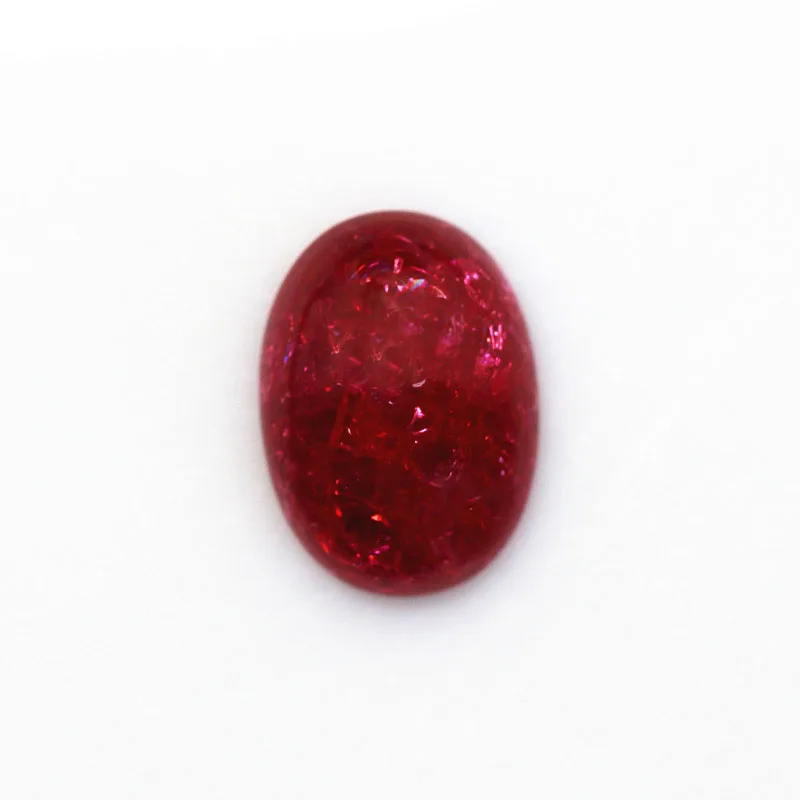 

cracked ice crackle red corundum Ice crack loose stone beads oval shape Flat face cabochon stones jewelry making DIY