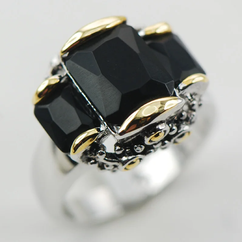 

Black Onyx 925 Sterling Silver Ring Size 6 7 8 9 10 F999