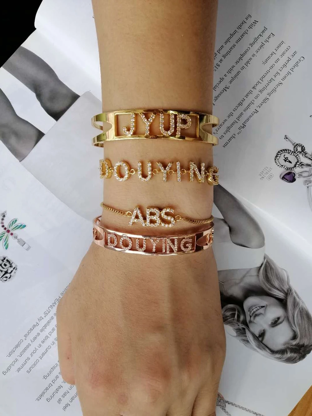 Lateefah Custom Name ID Bar Bracelet Gold Cubic Zirconl Initial Charm Bracelets For Women Personalize Jewelry Best Friends Gift