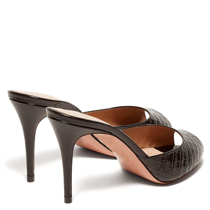 Sandali neri Scarpe Donna Tacchi Donna 2024 Estate Donna Tacco alto Muli Buty Bianco Moda Rosso Peep Toe Pantofola con tacco di grandi dimensioni