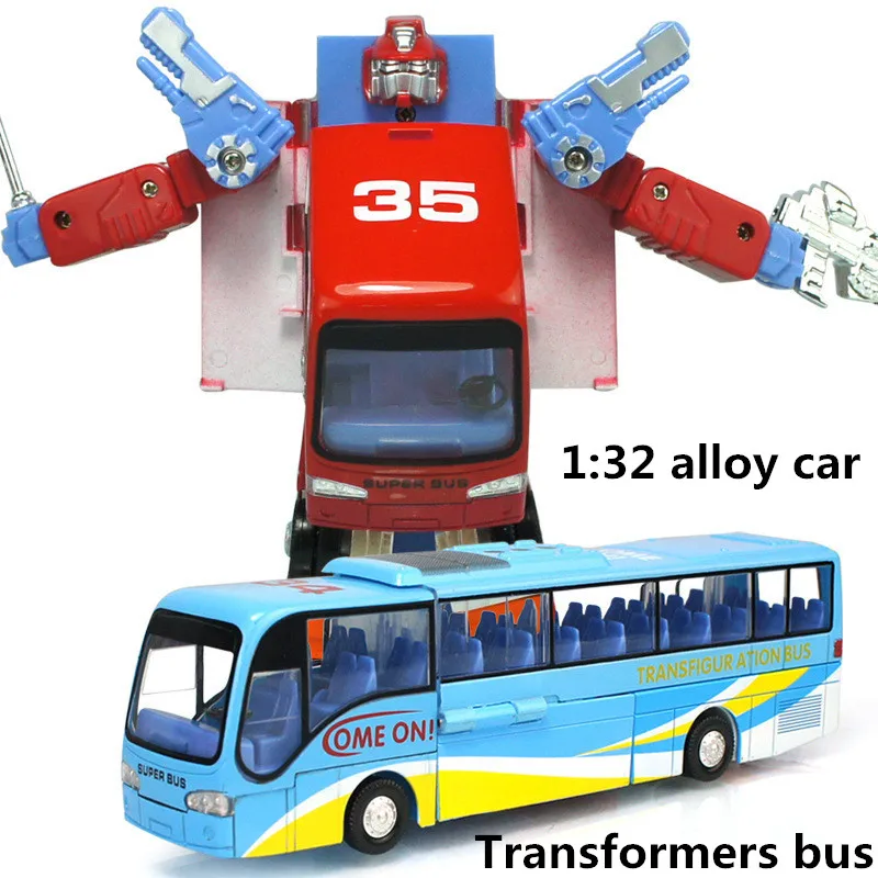 1:32 alloy car,high simulation transformers bus toy vehicles,metal diecasts,pull back & flashing & musical,free shipping