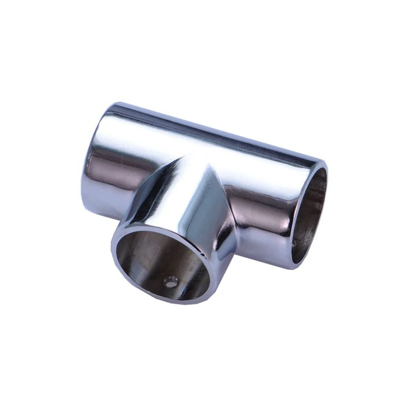 25mm T Shape Tee Stainless Steel Round Pipe Connector Clothes Hanger Fittings Exhibition Frame Rack Flange Joint 4pcs